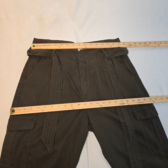 GOOD AMERICAN Hunter Green Belt Hi-Rise Drapey Cargo Pant Size 6/28 New NO Tag! - Picture 14 of 16